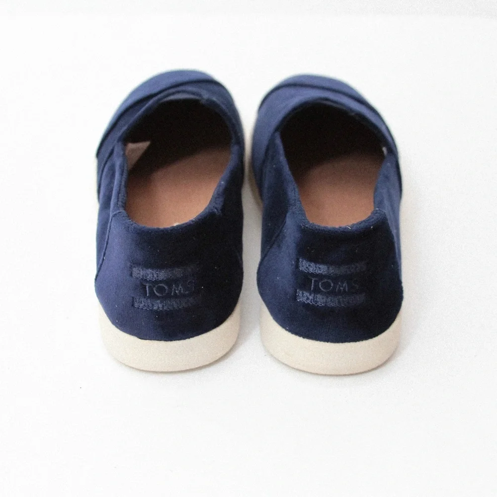 TOMS Avalon Navy Velvet Slip-On Sneakers